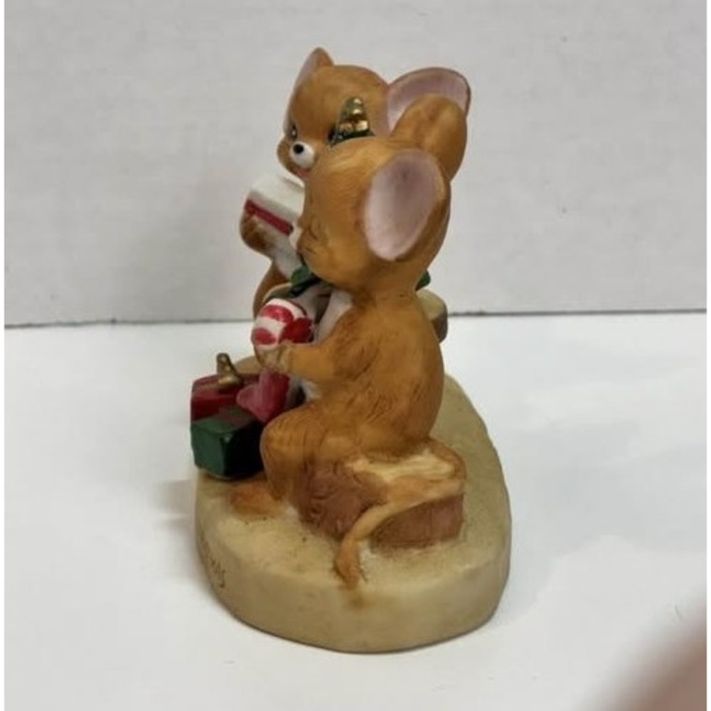Vintage Enesco Mice Christmas Figurine Night Before Christmas Taiwan Whimsical - Picture 8 of 11